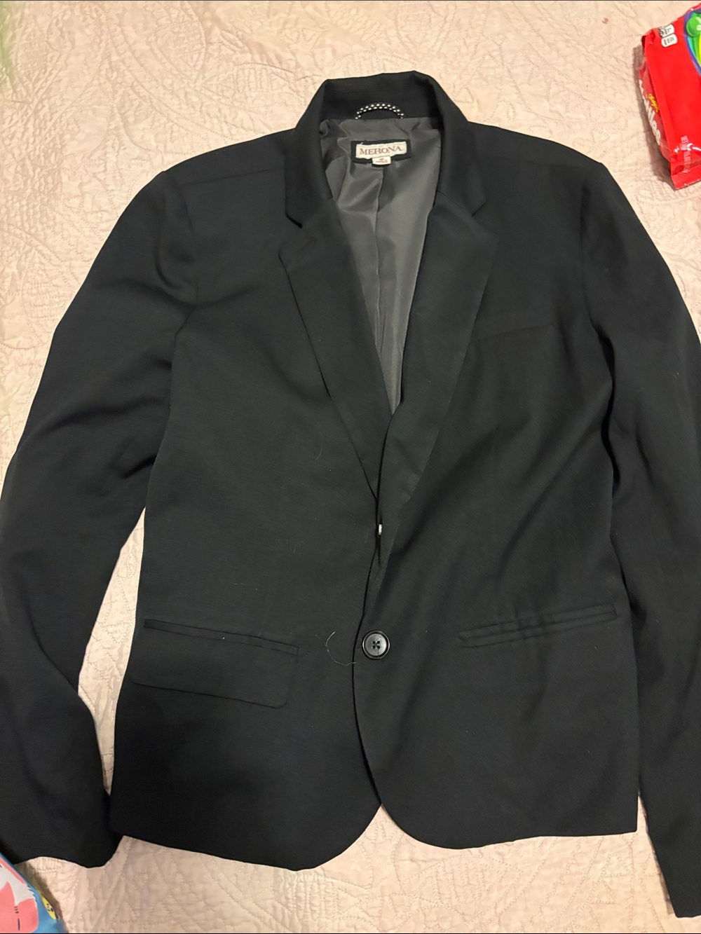 Merona Black Single-Button Notch Lapel Blazer